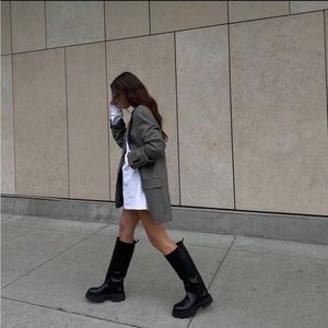 Gia Borghini Black Knee-High Boots